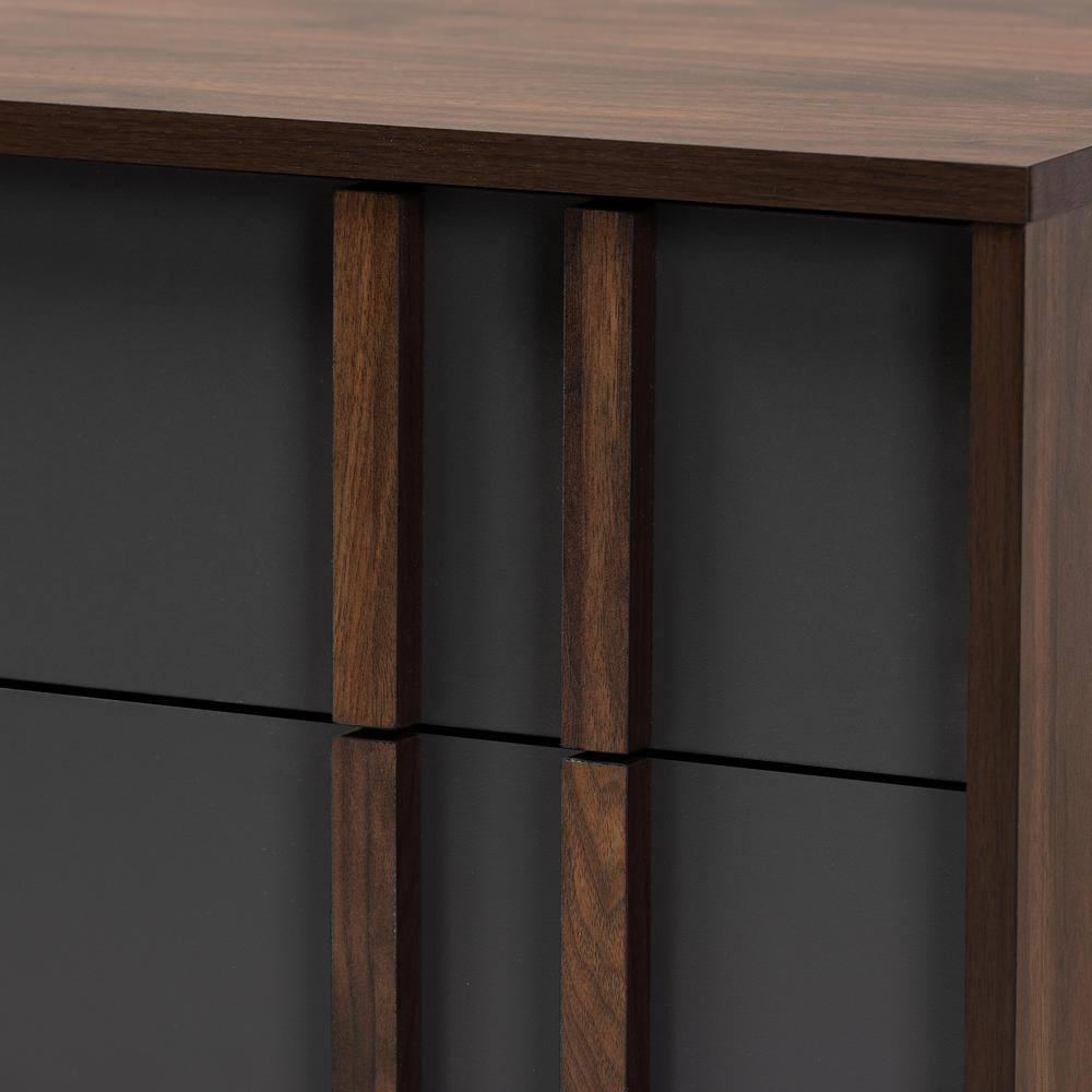 6 Drawer Naoki Wood Bedroom Dresser Gray/Walnut - Baxton Studio