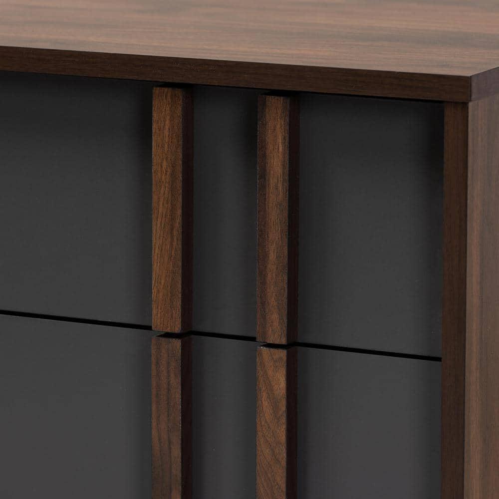 6 Drawer Naoki Wood Bedroom Dresser Gray/Walnut - Baxton Studio