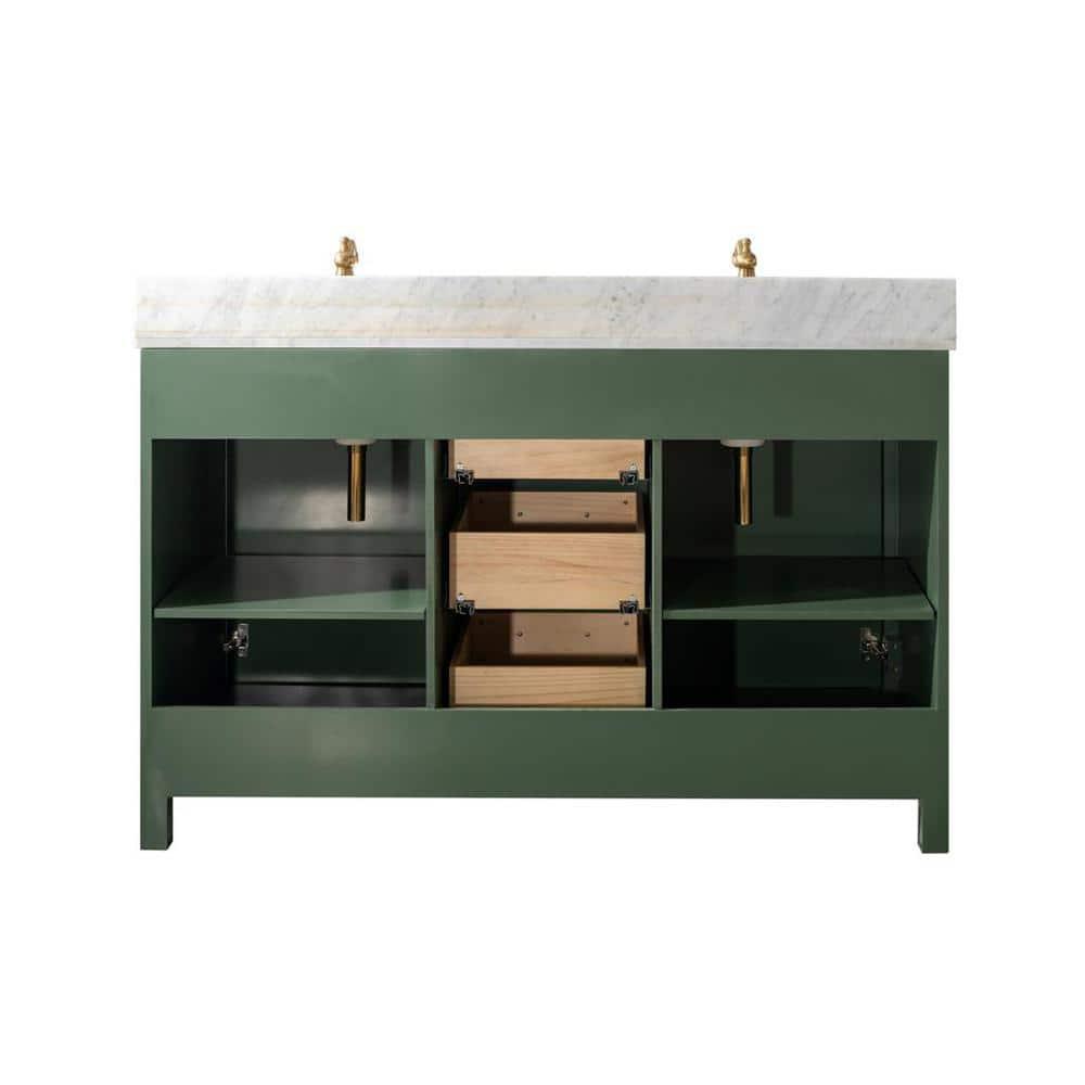 Legion Furniture 54" MDF/Veneer Wood Double Sink Vanity Cabinet - Vogue Green