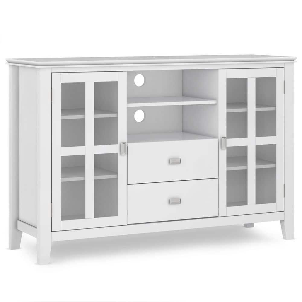 Simpli Home Artisan 53"W Solid Wood Contemporary Tall TV Stand for TVs up to 60" with Adjustable Shelves