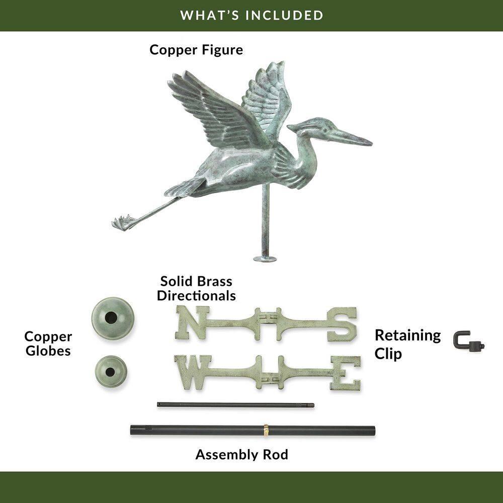 Good Directions Heron 26'' H Metal Animals Weathervane