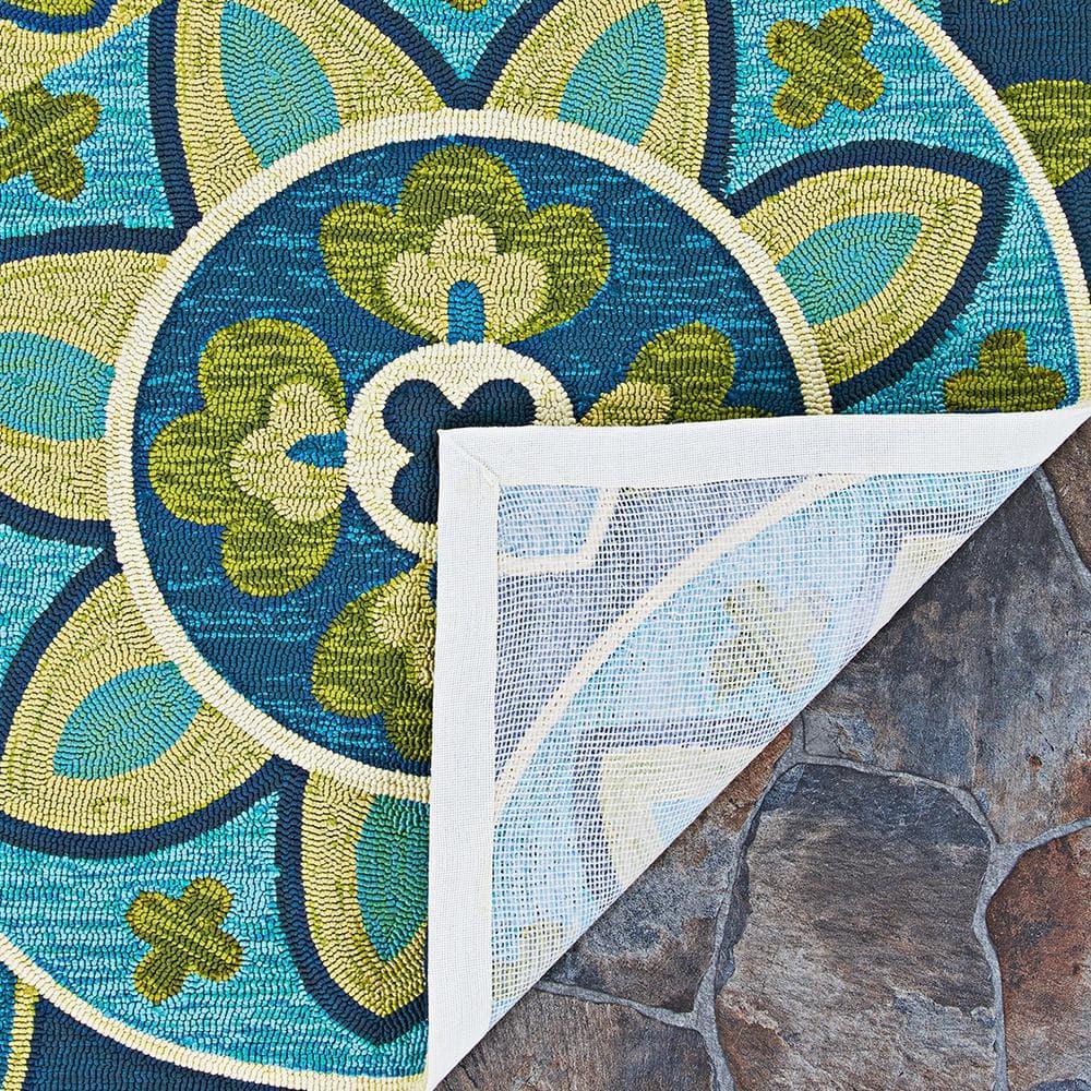 Couristan Covington Rip Tide Ocean-Green Indoor / Outdoor Area Rug, 5'6" x 8'