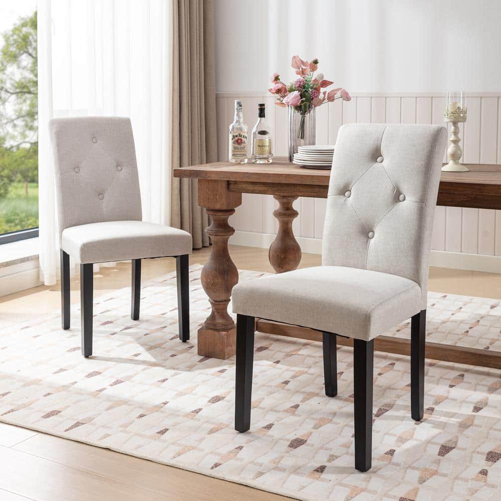 Westice Dining Room Chairs Set of 6 Upholstered PU Leather Kitchen Chairs Dining Room Side Chair with Nailhead Trim and Rubber Wood Legs for Small Space Apartment, Brown