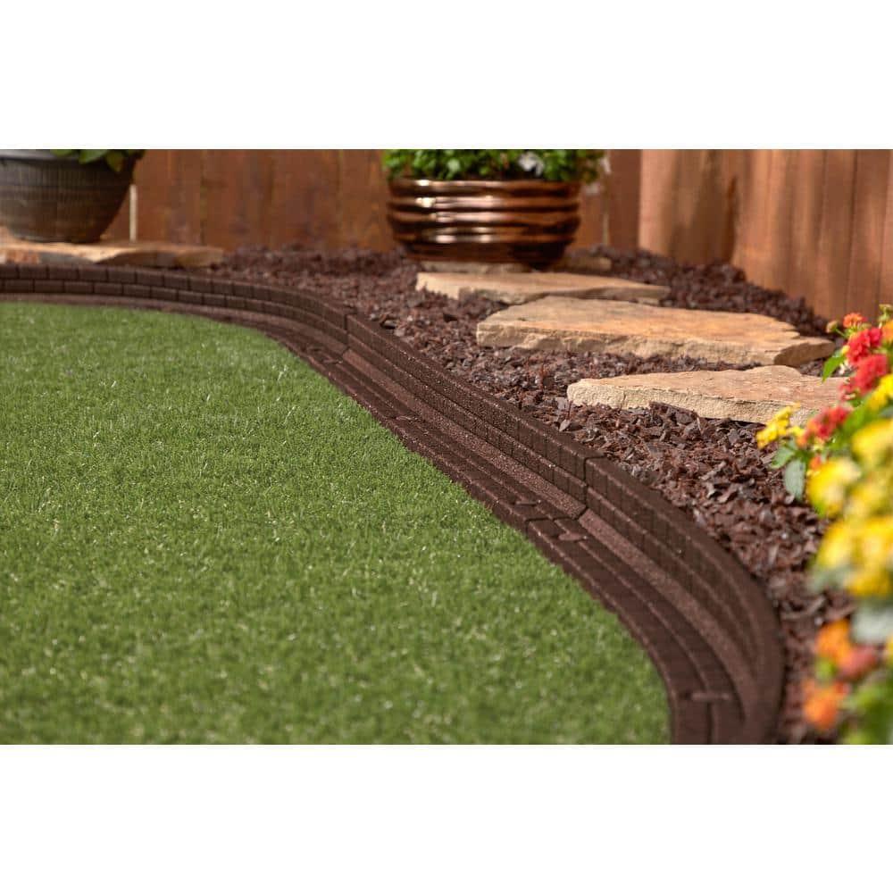 Rubberific 4 ft. Brickface Rubber Landscape Lawn Edging (Set of 6)