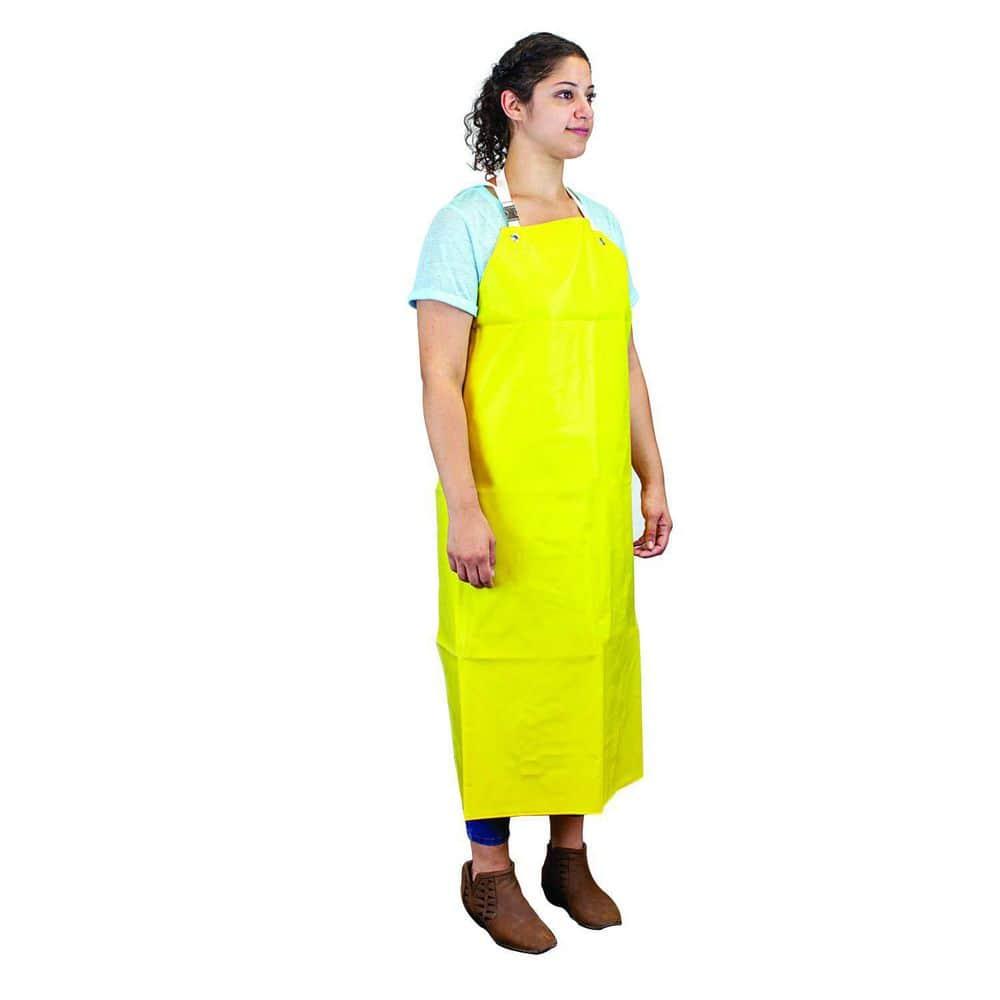 Safe Handler, Heavy Duty Nitrile Industrial Bib Apron, Chemical and Oil Resistant, Yellow