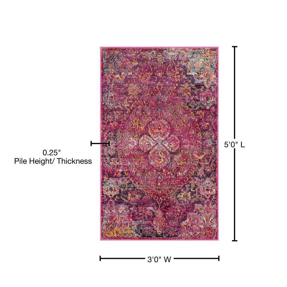 Crystal CRS512 Power Loomed Accent Rug - Fuchsia/Purple - 3'x5' - Safavieh.