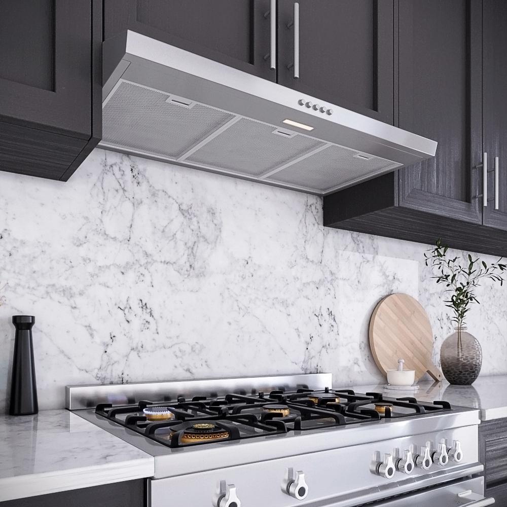 Streamline Longhena 36" 80 Cubic Feet Per Minute Convertible Under Cabinet Range Hood with Mesh Filter and Light Included