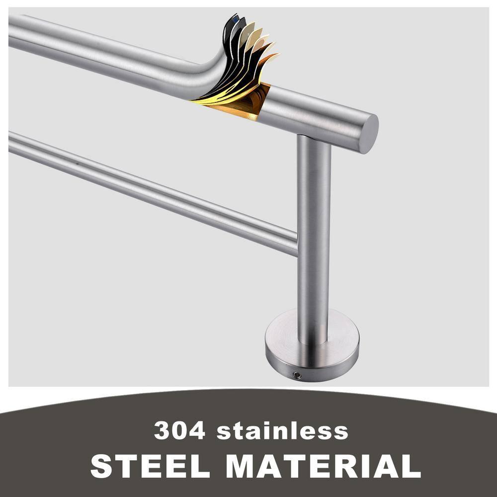 SUS 304 Stainless Steel Bathroom Double Towel Bar, Wall Mount Towel Holder For Bathroom