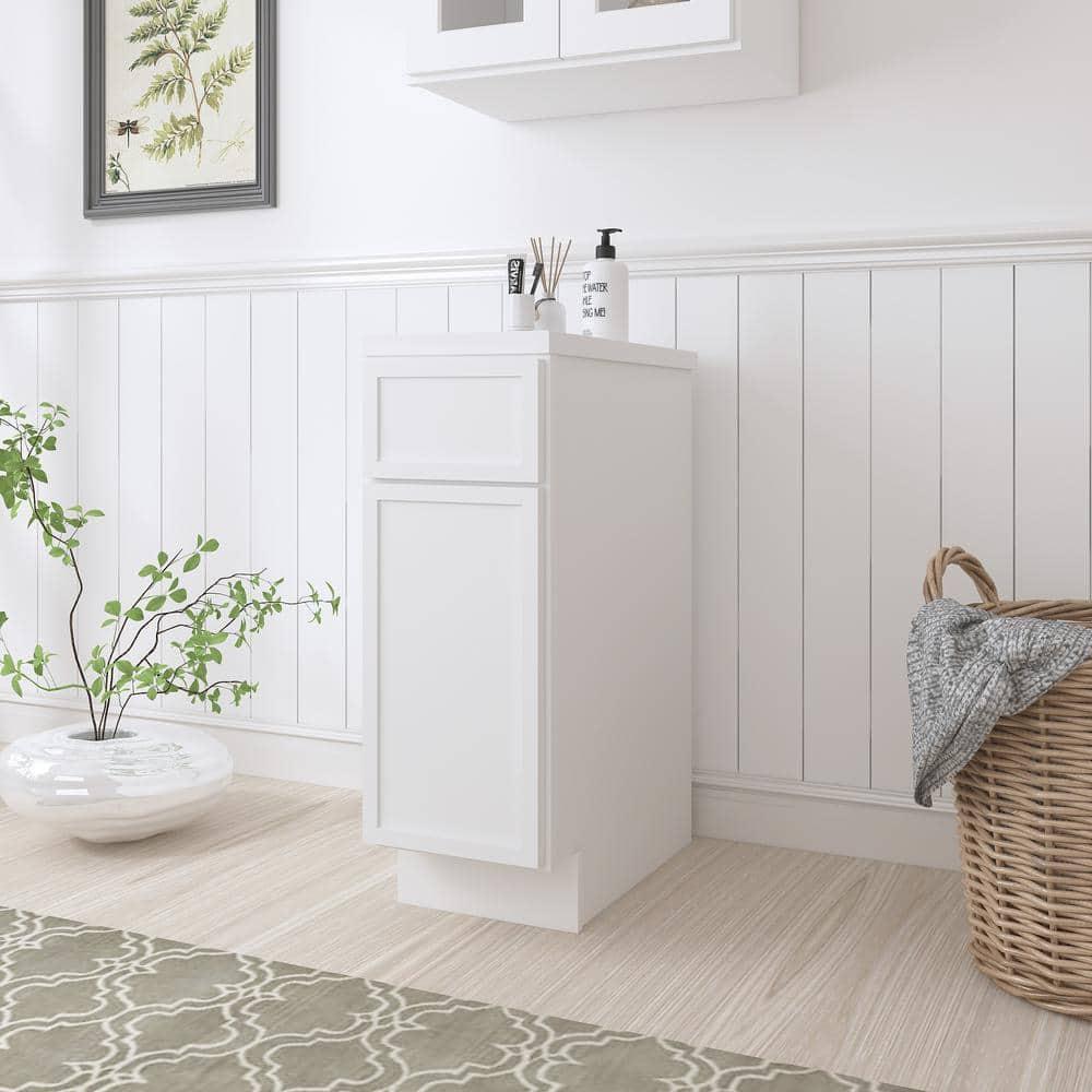 Vanity Art 12" W Birch Plywood Freestanding Single Base Storage Cabinet