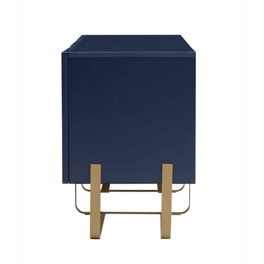 miBasics Forast Modern 3 Door Storage TV Stand for TVs up to 65" Indigo Blue