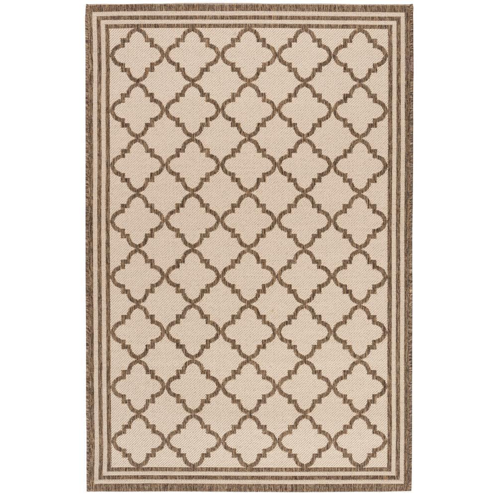 Beach House BHS121 Power Loomed Indoor/Outdoor Area Rug - Cream/Beige - 5'3"x7'6" - Safavieh