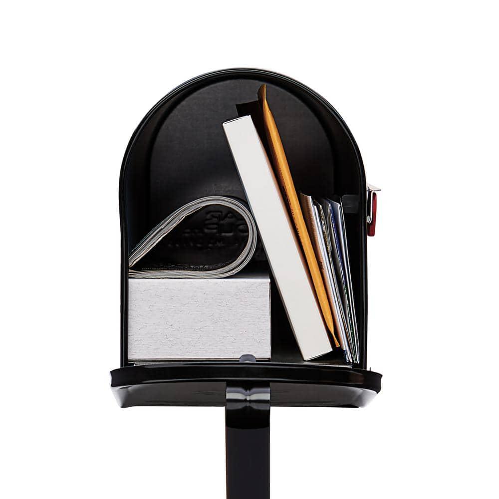 Mailbox-To-Go Classic Galvanized Steel Post Mount Mailbox, Black