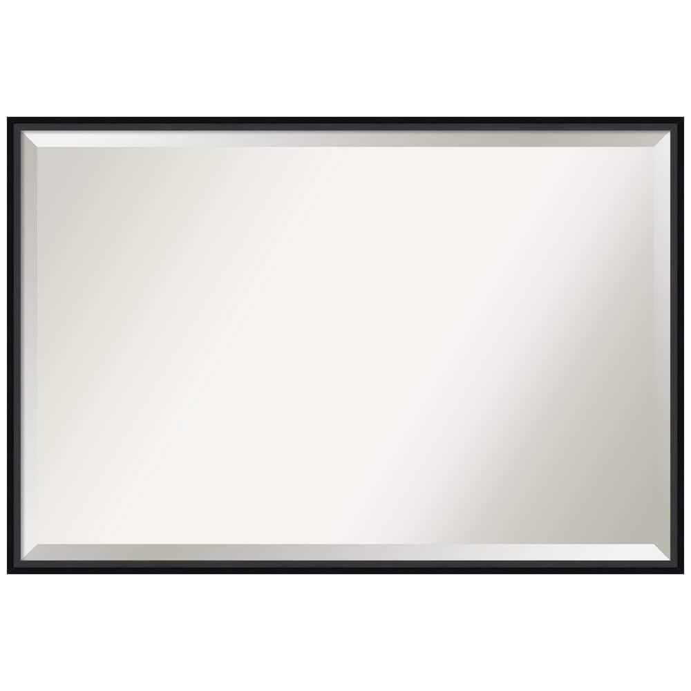 Amanti Art 37" x 25" Lucie Framed Bathroom Vanity Wall Mirror Black : Modern Rectangle, No Assembly Required