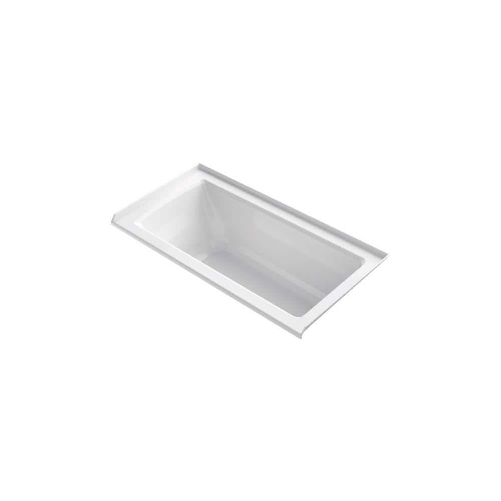 Archer 60" x 30" Alcove Soaking Bathtub with integral flange