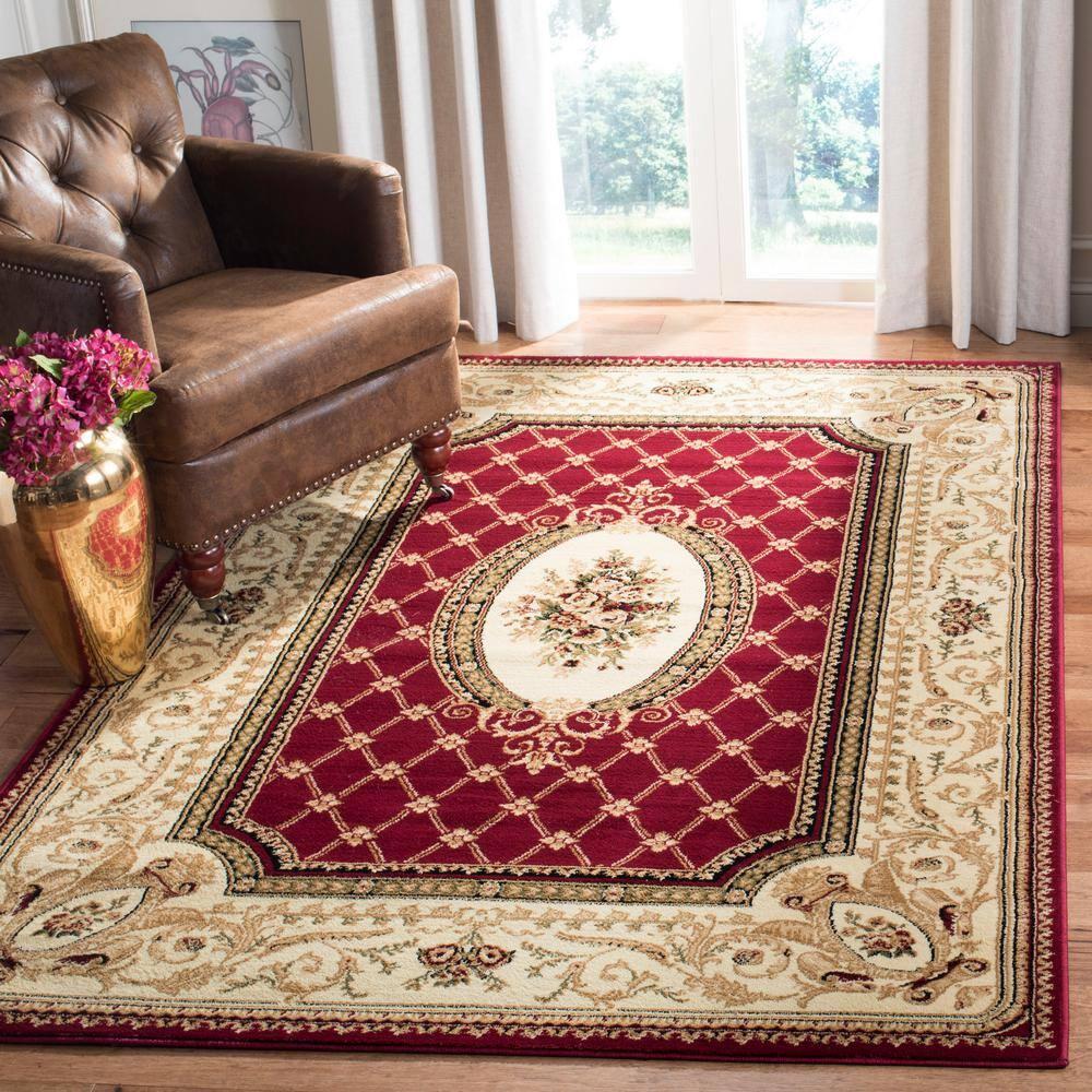 Lyndhurst LNH223 Power Loomed Area Rug - Red/Ivory - 5'3"x7'6" - Safavieh.