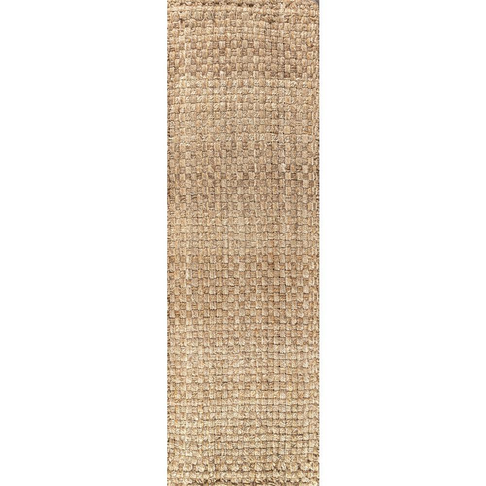 2'x8' Estera Hand Woven Boucle Chunky Jute Runner Rug, Yellow - JONATHAN Y