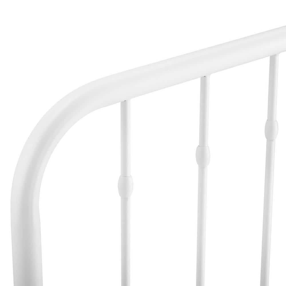 Lennon White Twin Metal Headboard with Adjustable Height