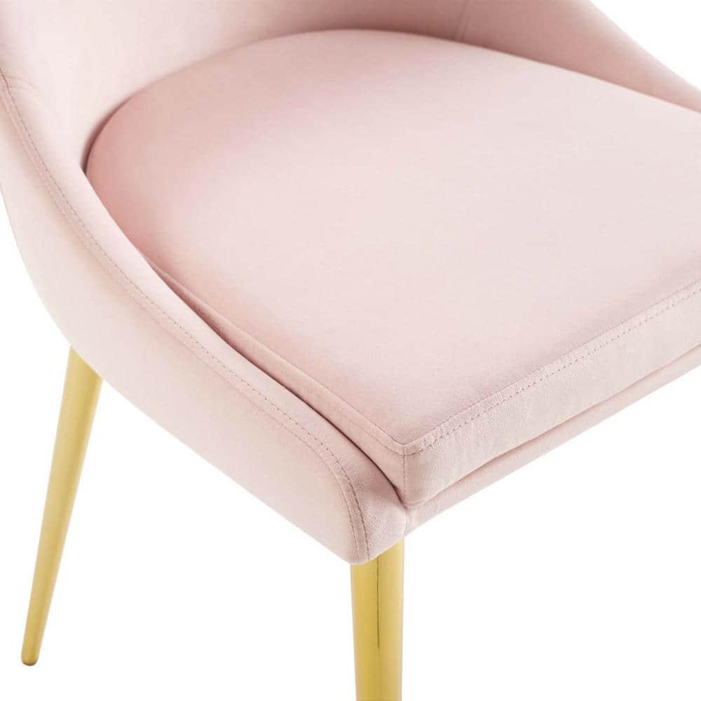 Modway Viscount 19" Modern Performance Velvet Dining Chair in Pink