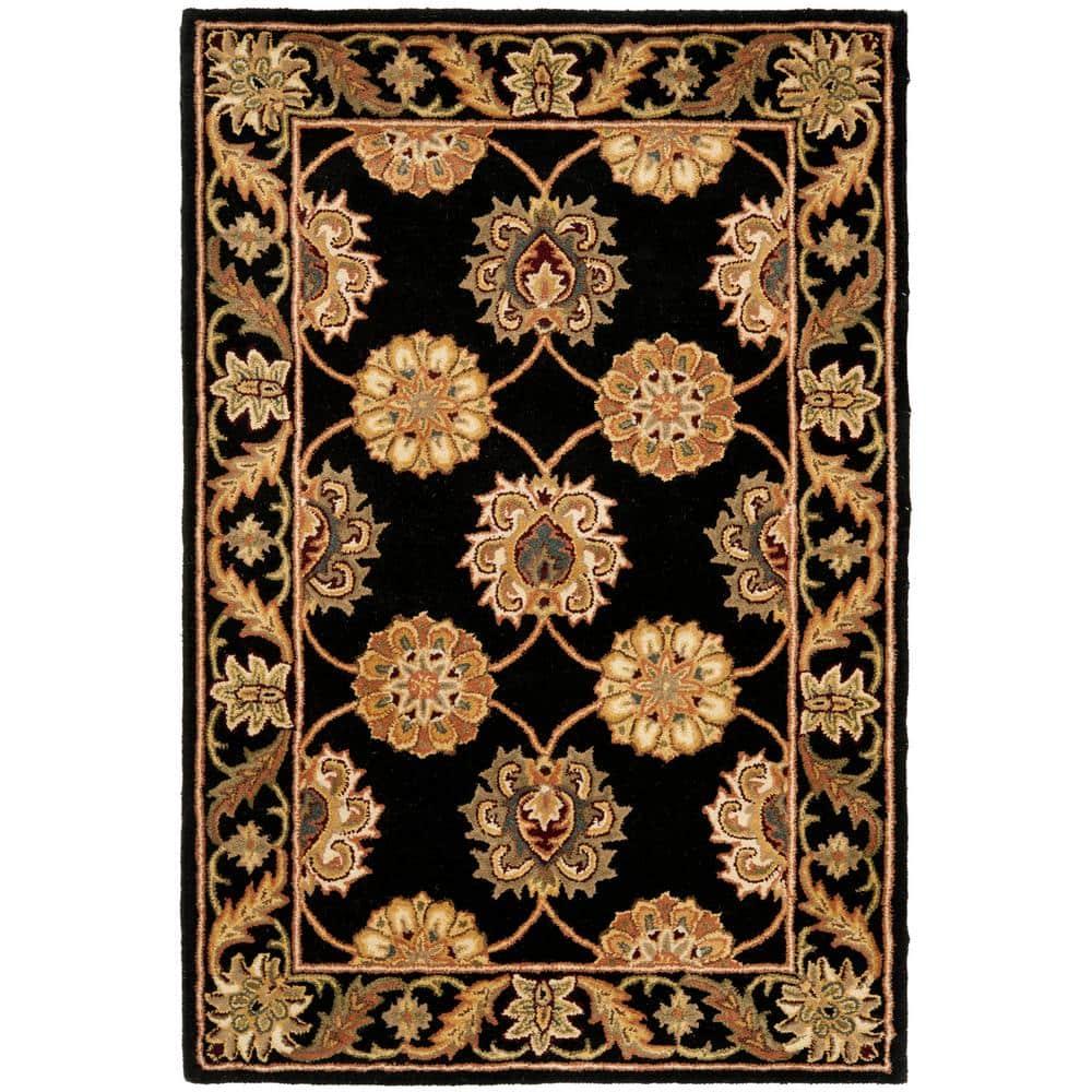 SAFAVIEH Heritage Portmont Traditional Wool Area Rug, Black, 2'3" x 4'