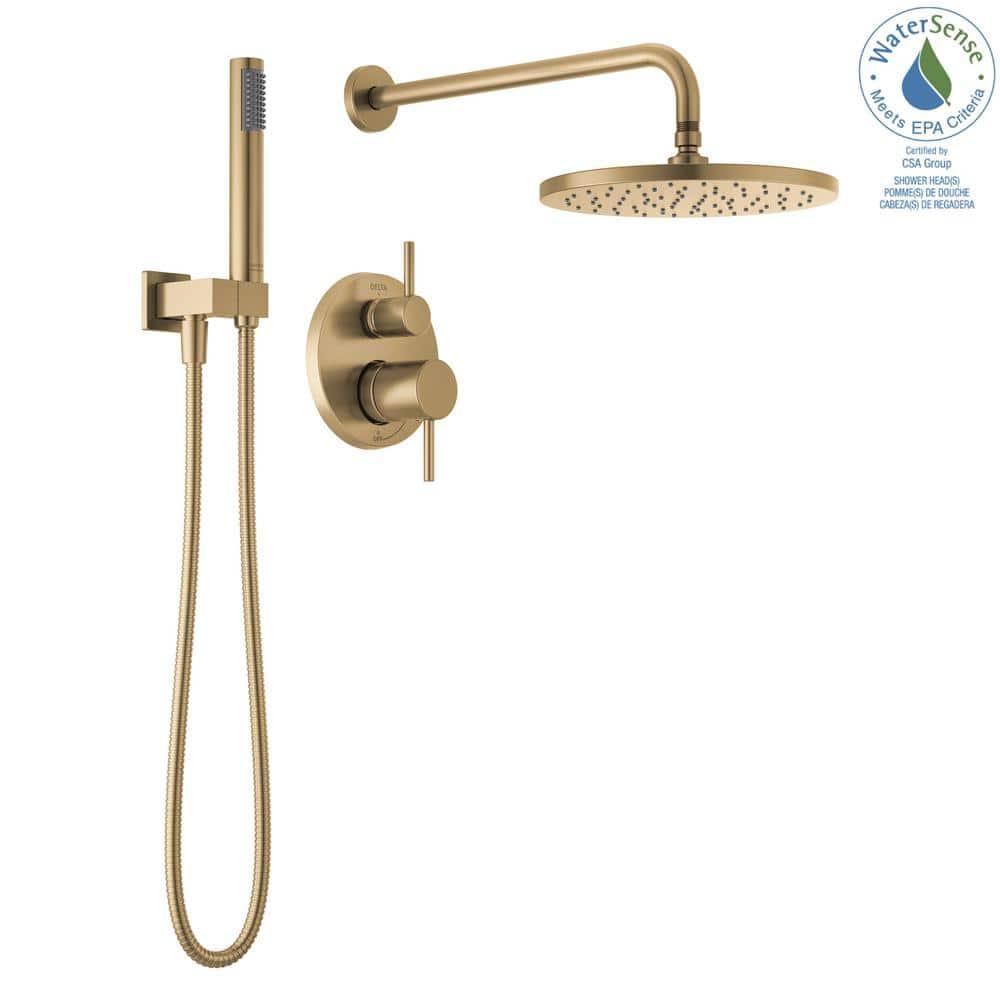 Modern Raincan Round Shower System, Rain Shower Head with Handheld Spray, Shower Faucet Set