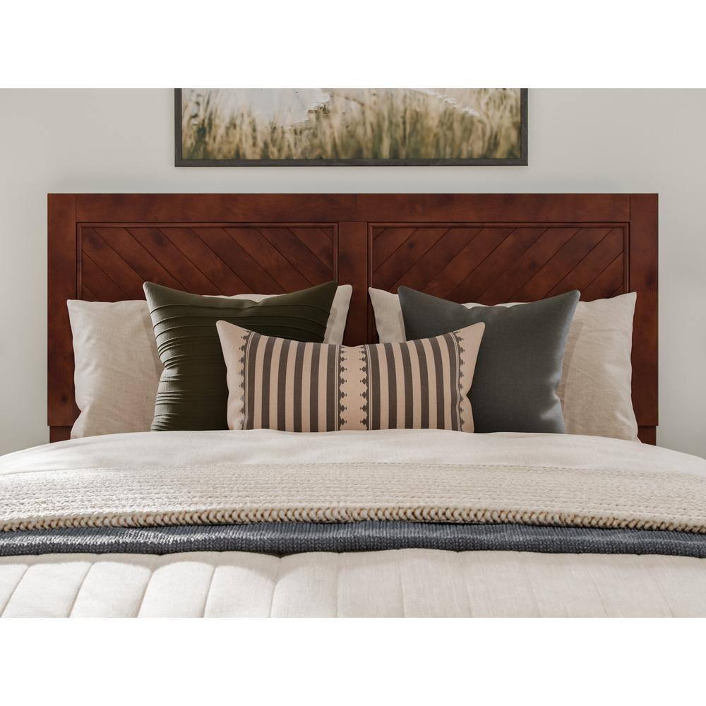AFI Canyon Walnut Solid Wood Foundation Bed Frame with Matching Footboard, Queen