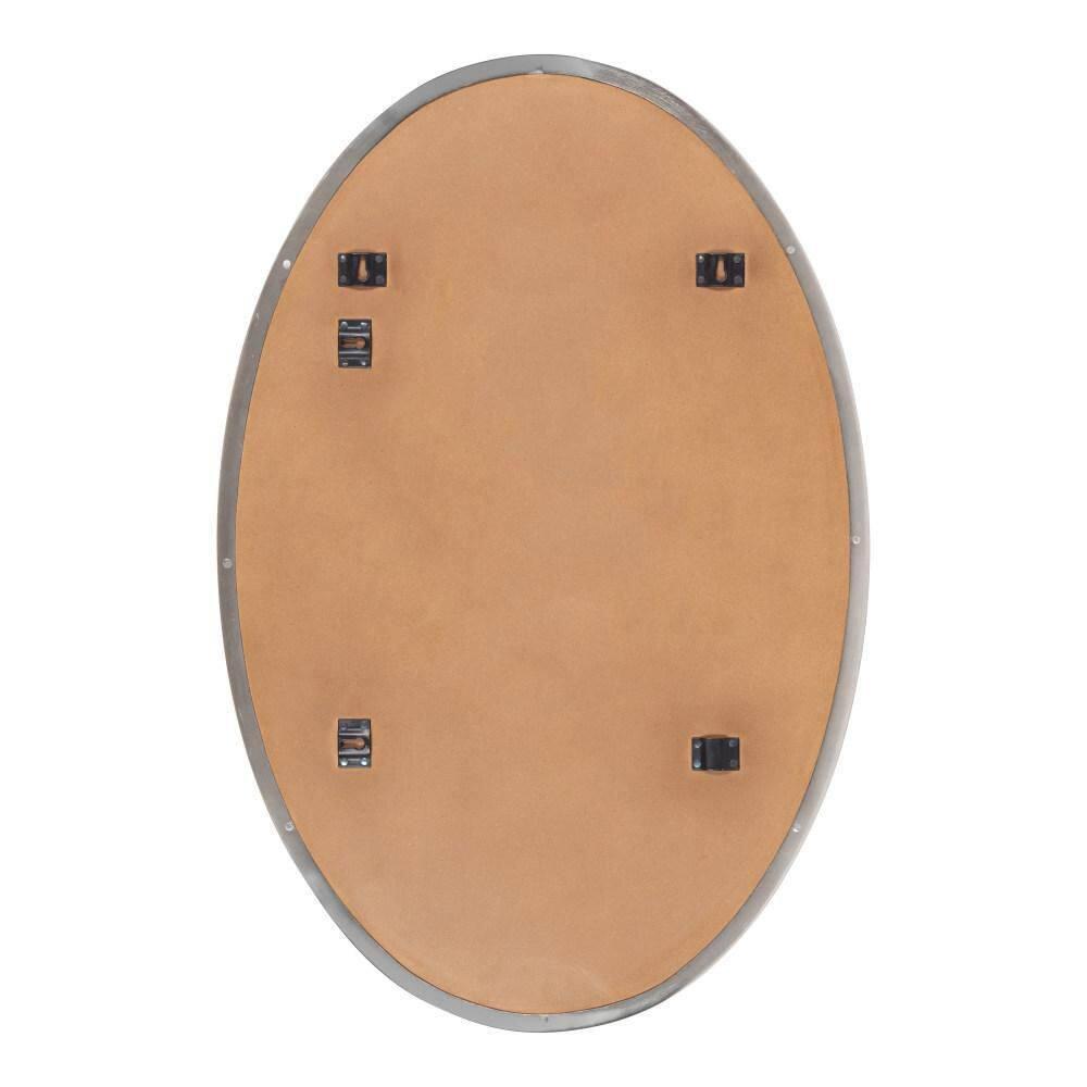 Kate and Laurel Rollo Oval Framed Wall Mirror, 20x30, Silver
