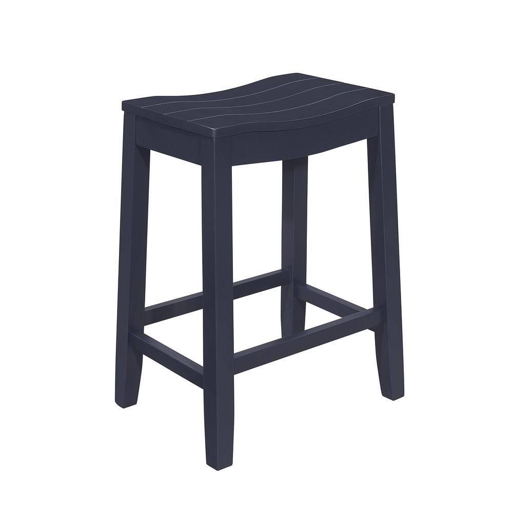 Hillsdale Furniture 30" Fiddler Backless Barstool Navy: Matte Finish, Wood Legs, Fixed Height