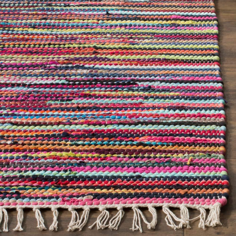 Rag Area Rug RAR128 Hand Woven Area Rug - Multi - 8'x10' - Safavieh.