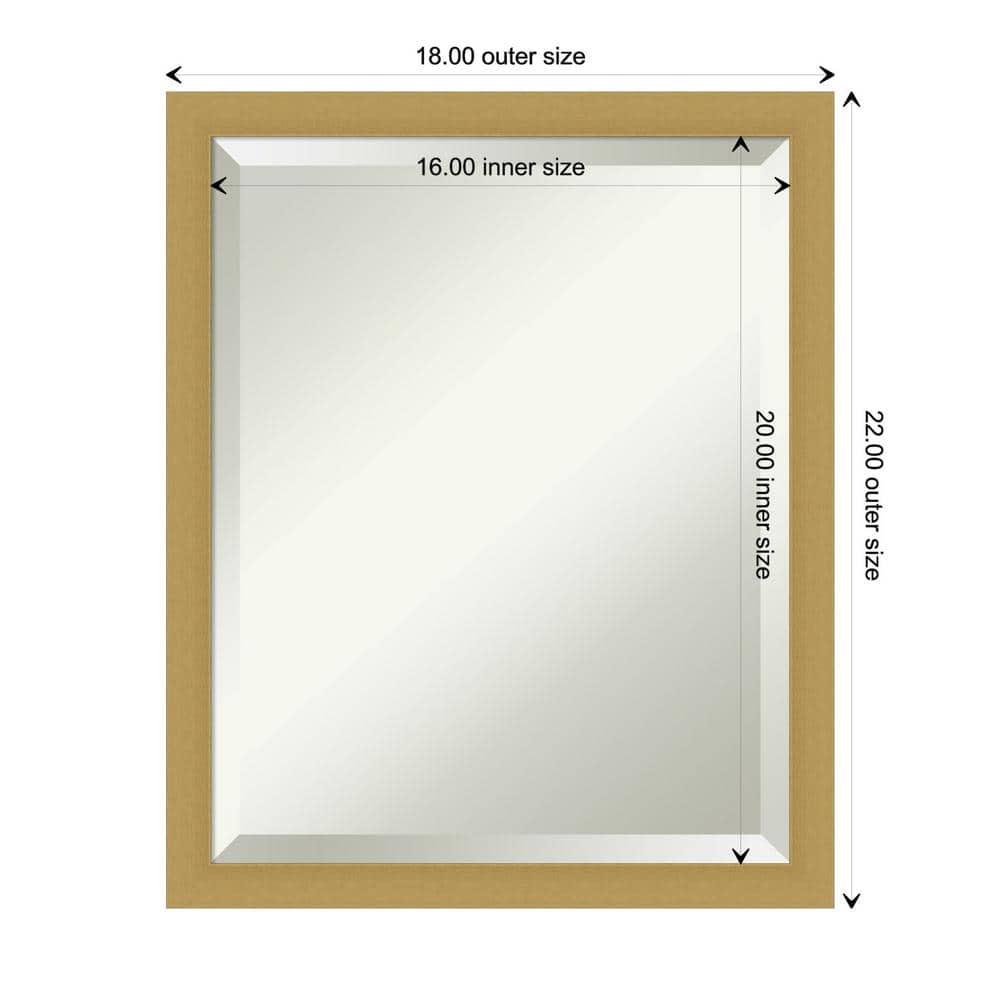Amanti Art Grace Brushed Gold Narrow Framed Wall Mirror - 18 x 22 in