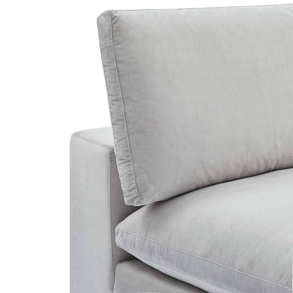 Modway Commix Down Filled Overstuffed Performance Velvet Armless Chair in Light Gray