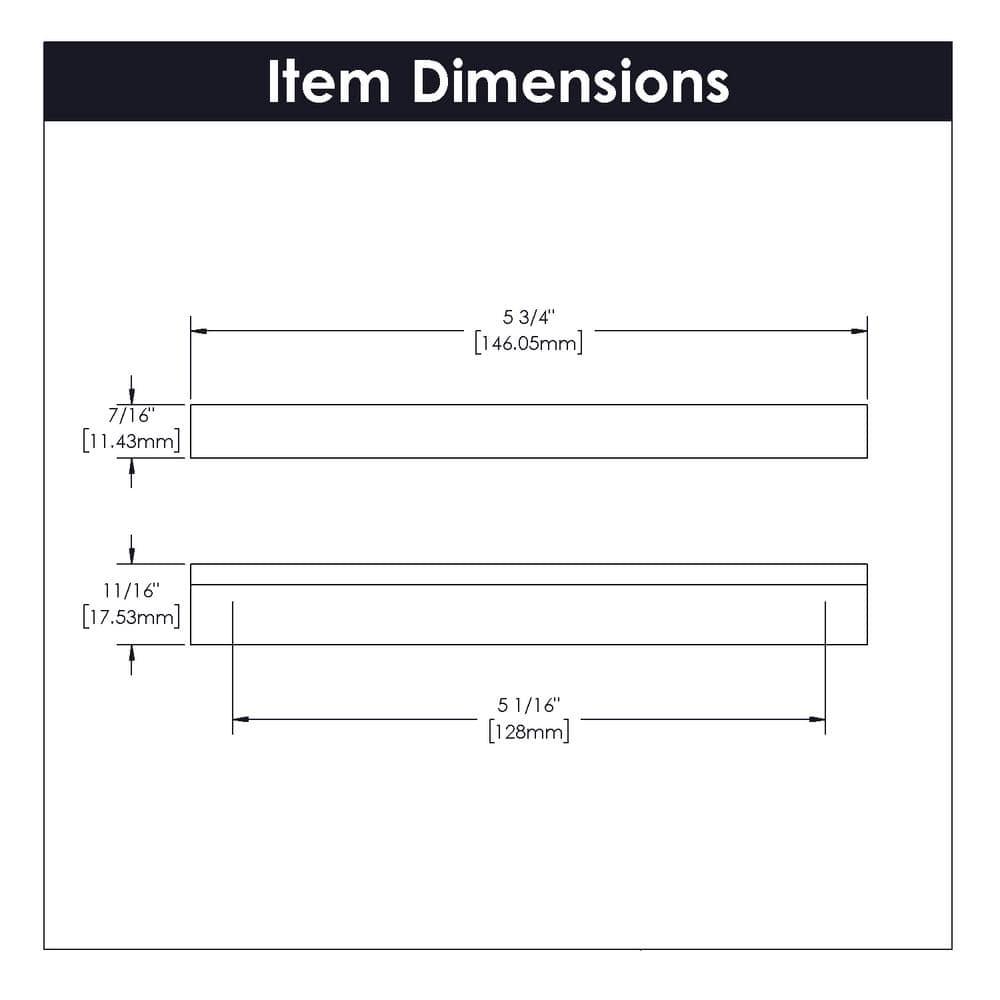 Streamline Kitchen Cabinet Handles, Solid Core Drawer Pulls for Cabinet Doors, 5-1/16" (128mm)