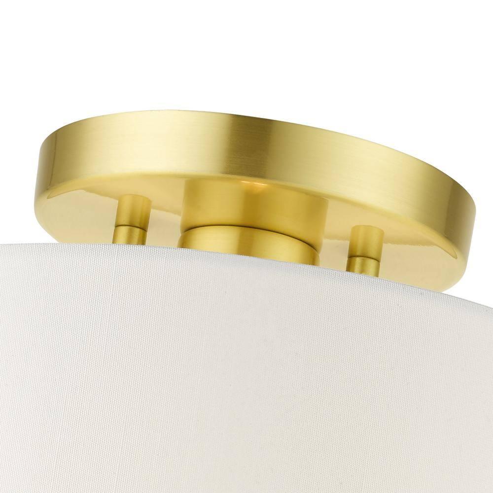 Livex Lighting Clark 1 - Light Semi-Flush Mount in  Satin Brass