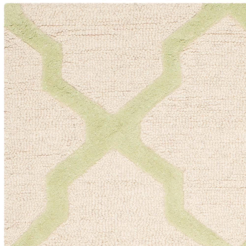 SAFAVIEH Cambridge Liam Geometric Wool Area Rug, Ivory/Light Green, 3' x 5'
