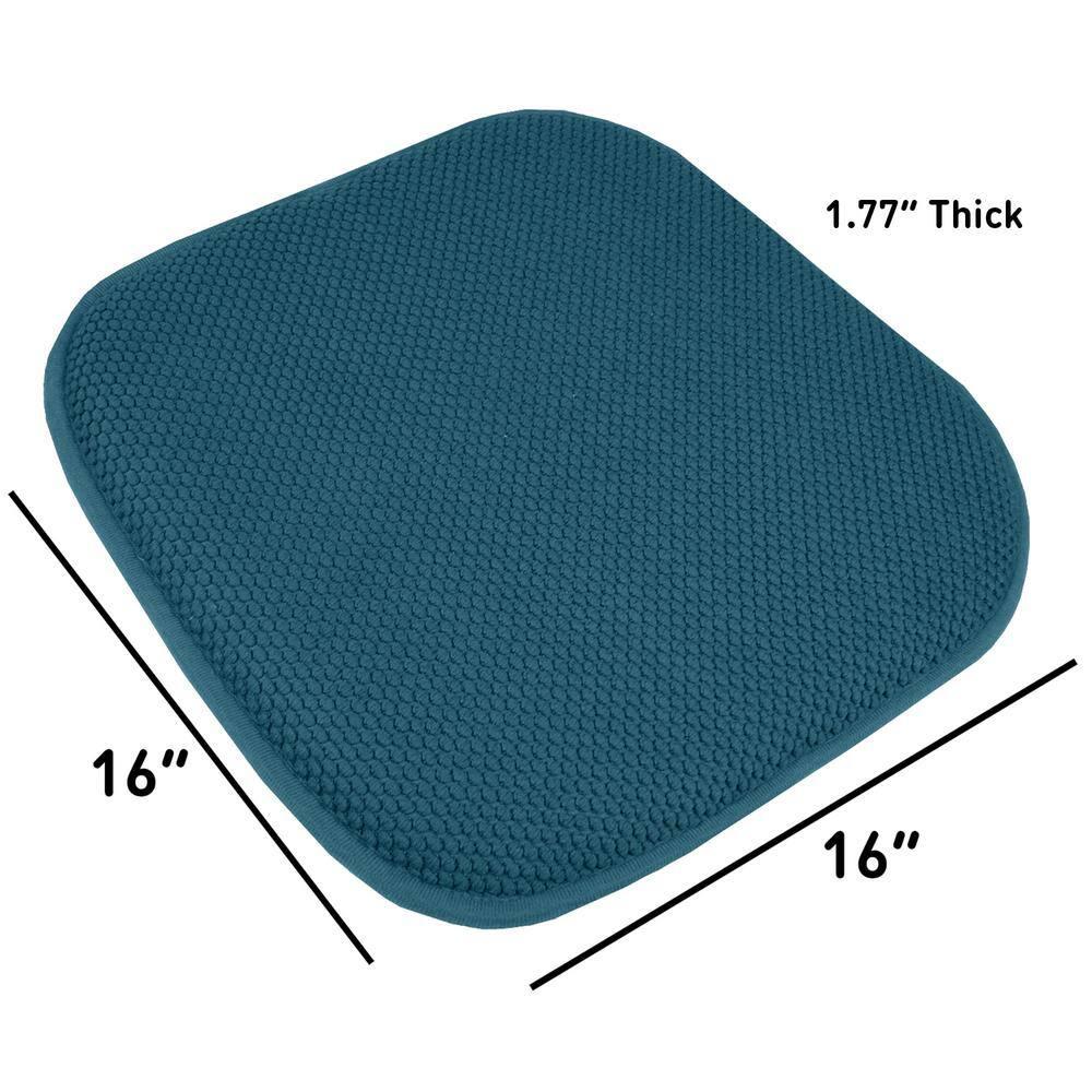 Memory Foam Honeycomb Non-Slip Back 16" x 16" Chair Cushion Pad 2, 4, 6, 12 Pack
