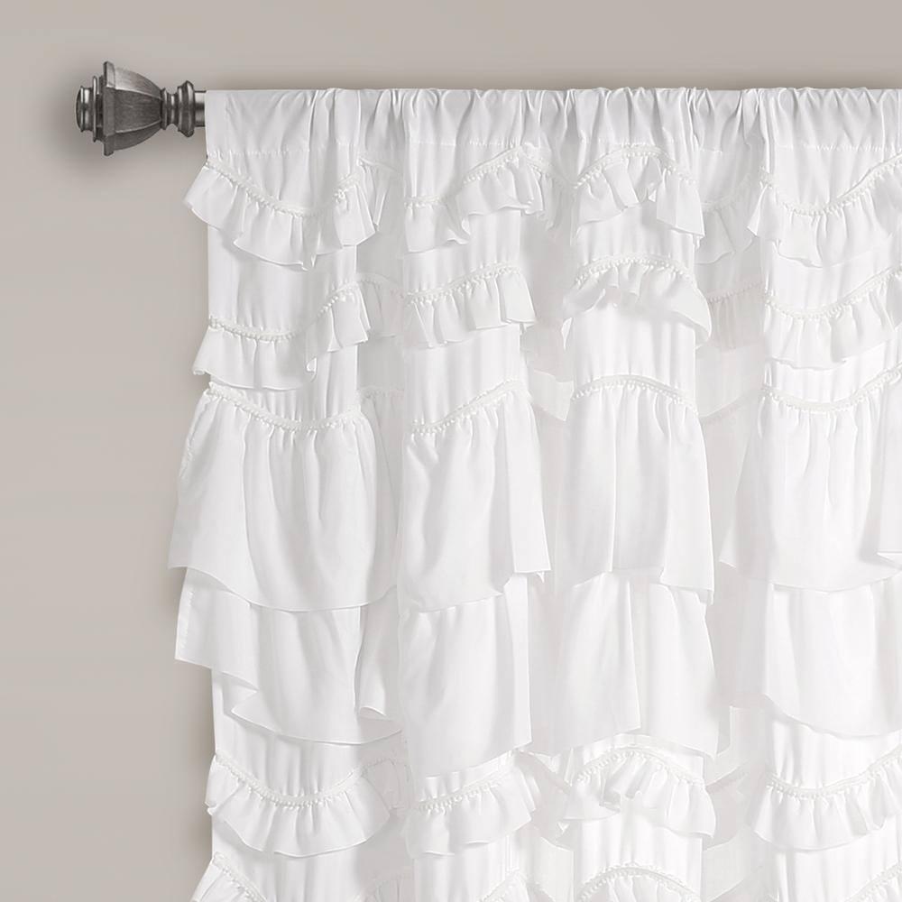 Lush Decor Kemmy Polyester Semi Sheer Curtain Single Panel