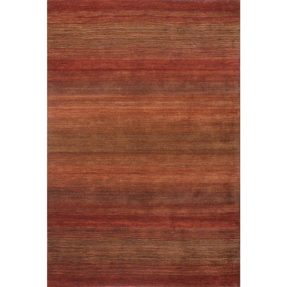 Darya Home Waldo Collection Contemporary Solid Area Rug Rust
