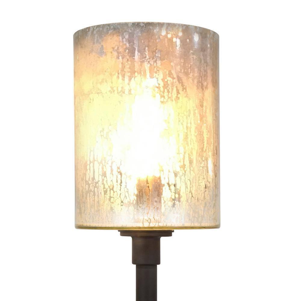 Numit 68.75" Tall Floor Lamp with Glass Shade in Brass/Mercury Glass