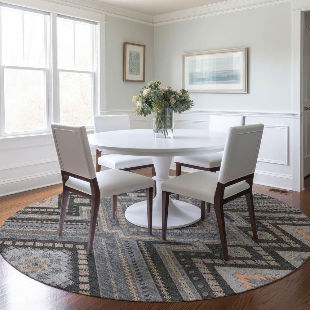 Machine Washable Indoor/Outdoor Chayden ACN1010 Gray Rug