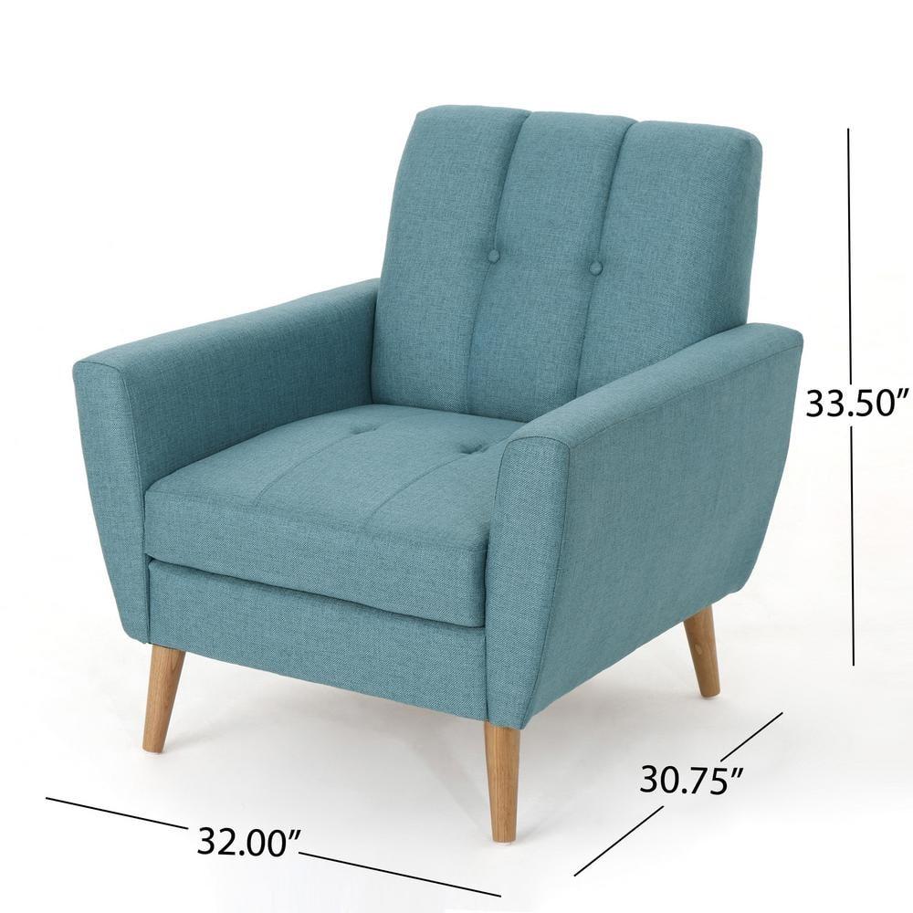 Treston Blue Fabric Tufted Club Chair