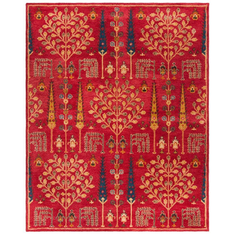 Heritage HG418 Hand Tufted Area Rug - Red/Multi - 8'x10' - Safavieh.