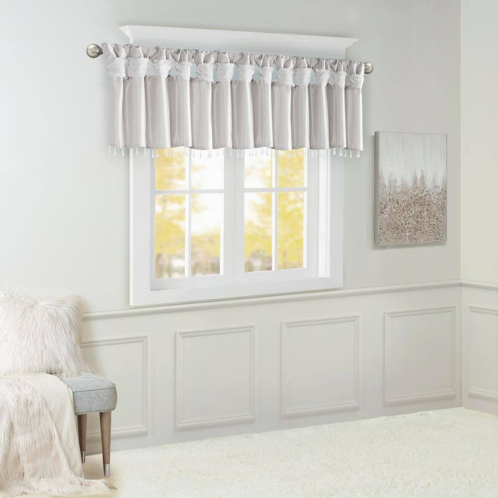 Madison Park Emilia Lightweight Faux Silk Single Valance with Beads