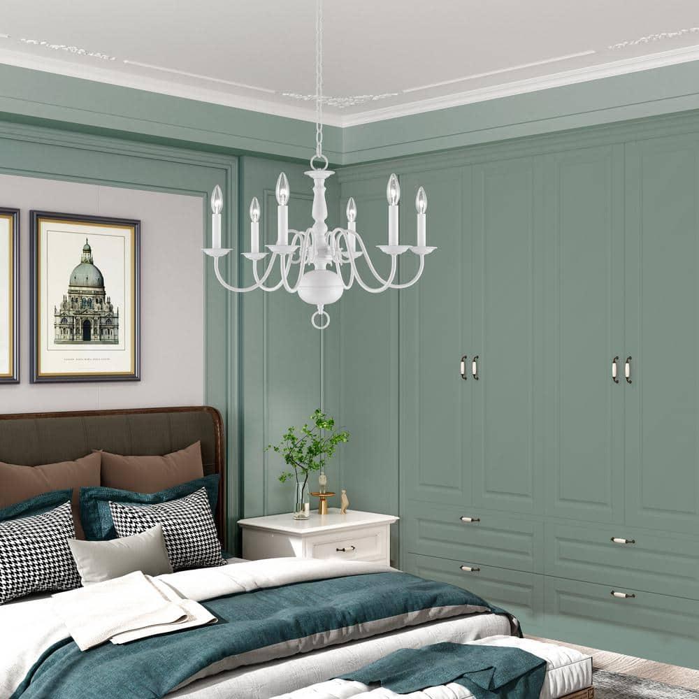 Livex Lighting Williamsburgh 6 - Light Chandelier in  White