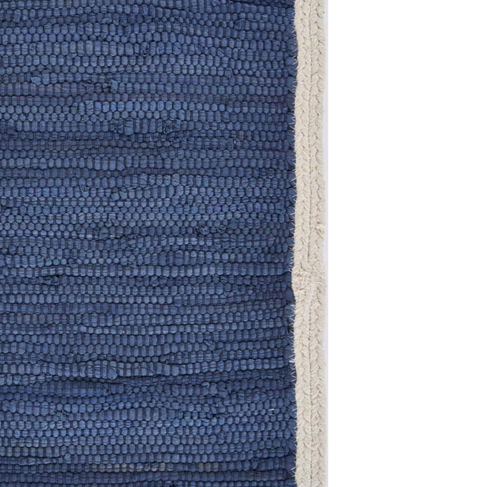 Ox Bay Zest Set of 4 Cotton Placemats, Indigo/Cream Bordered