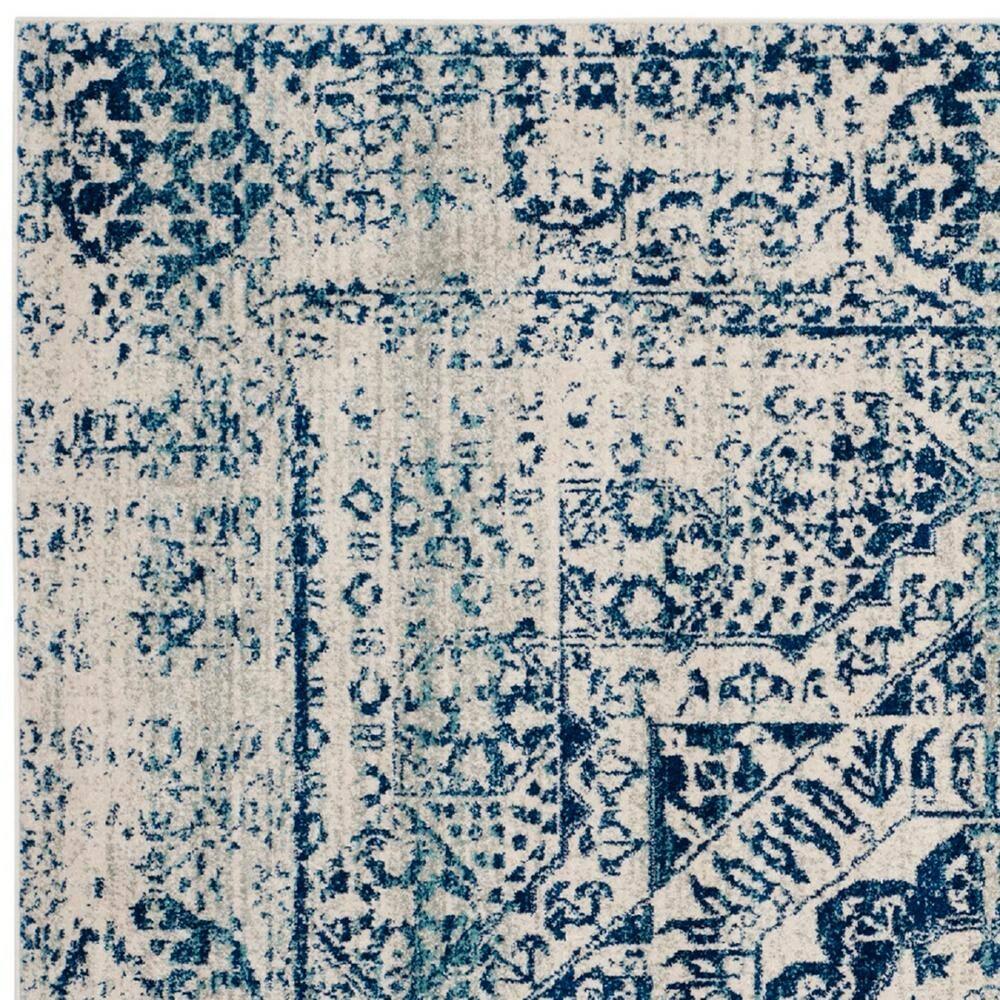 Evoke EVK260 Power Loomed Area Rug - Ivory/Blue - 9'x9' - Safavieh.