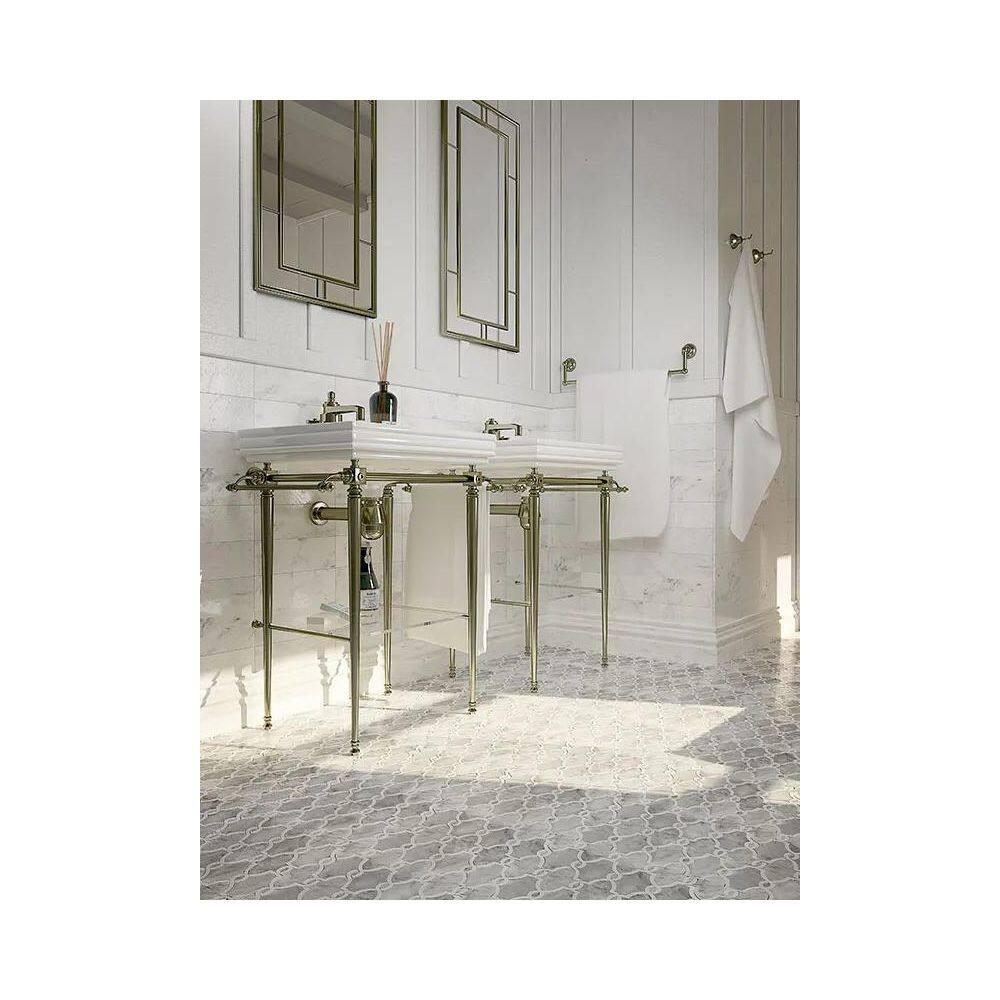 Apollo Tile Elysian 11 x 13 Carrrara, Thassos Marble Polished Arabesque Tile (4.85 Sq Ft/Case) - 5 Pack