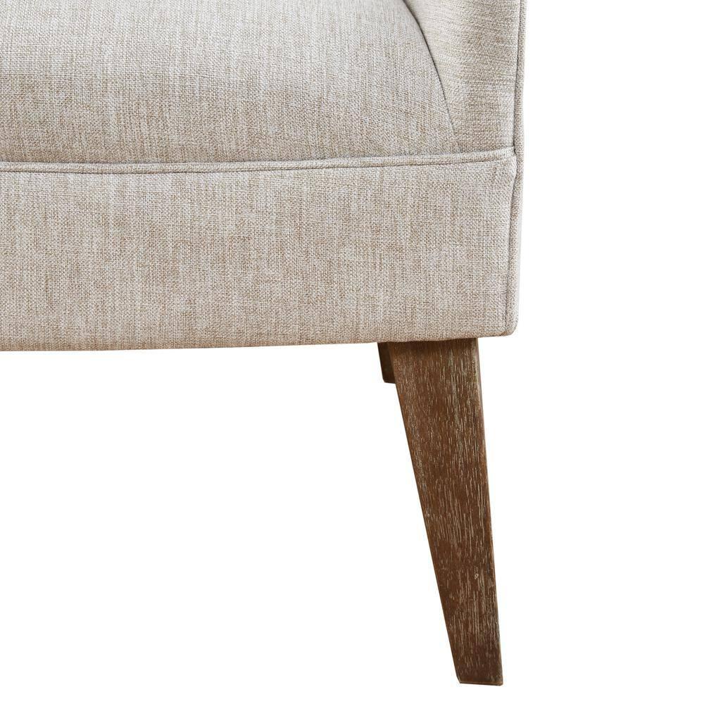 Cream and Gray Medium Wood Traditional Accent Chair