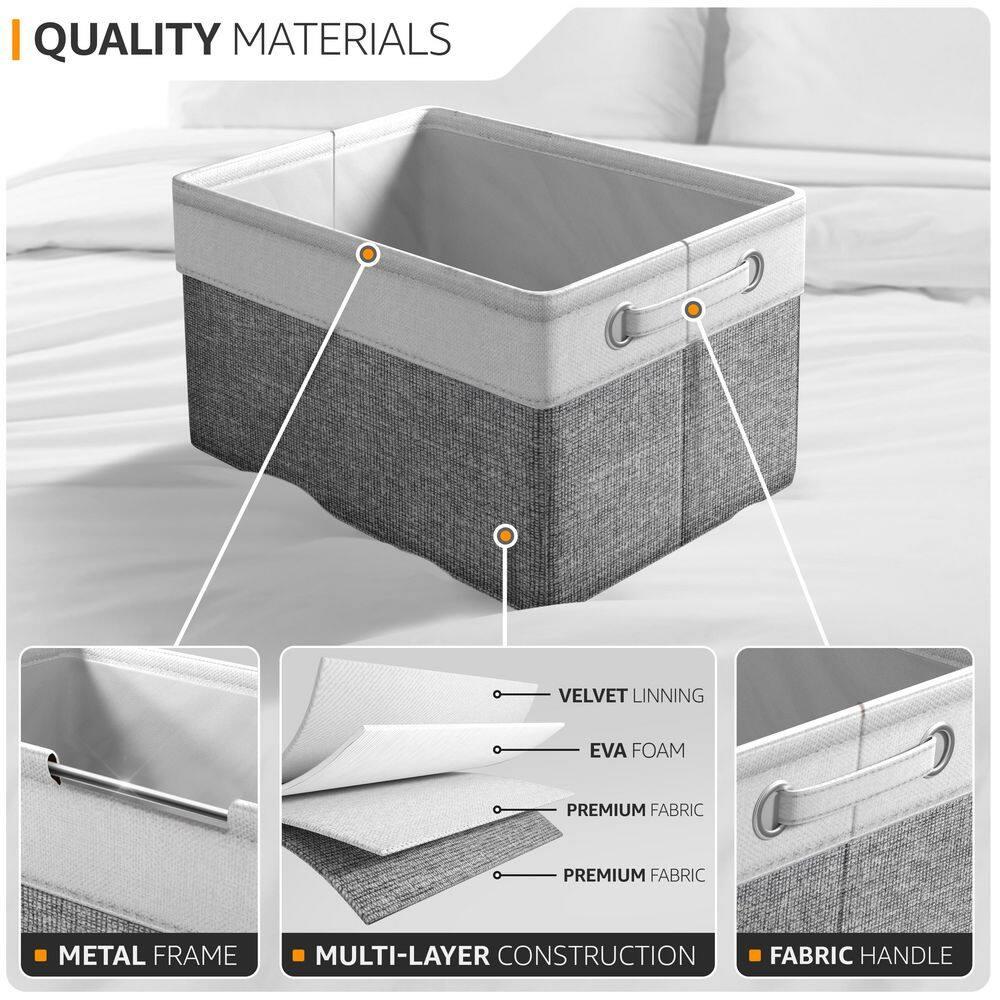 Sorbus Sorbus Fabric Storage Bins for Shelves Set of 3 - 15 Inch Sturdy Collapsible Storage Bins with 2 Handles, Foldable Baskets for Organizing Home, Closets, Shelf, Toys, Clothes, Large Decorative Storage Baskets