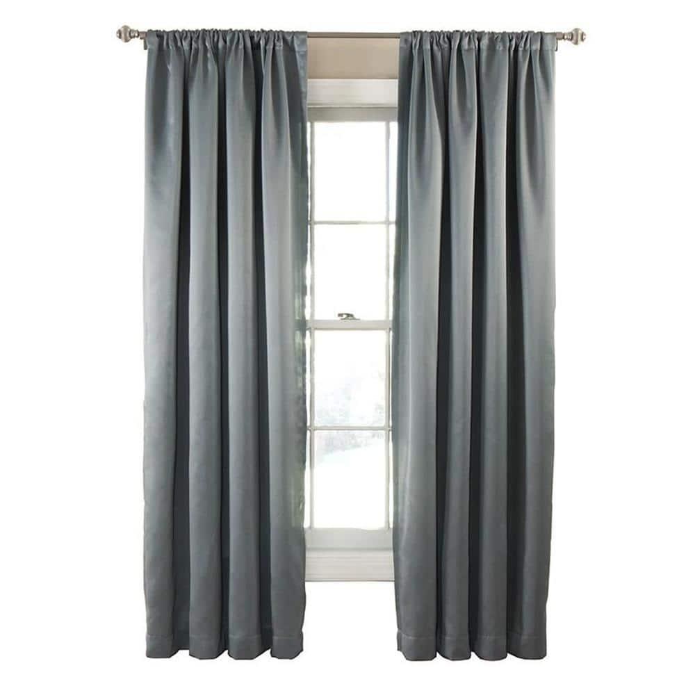 Eclipse Tricia Solid Curtain Panel, Room Darkening Rod Pocket Curtain Thermapanel (1 Panel)