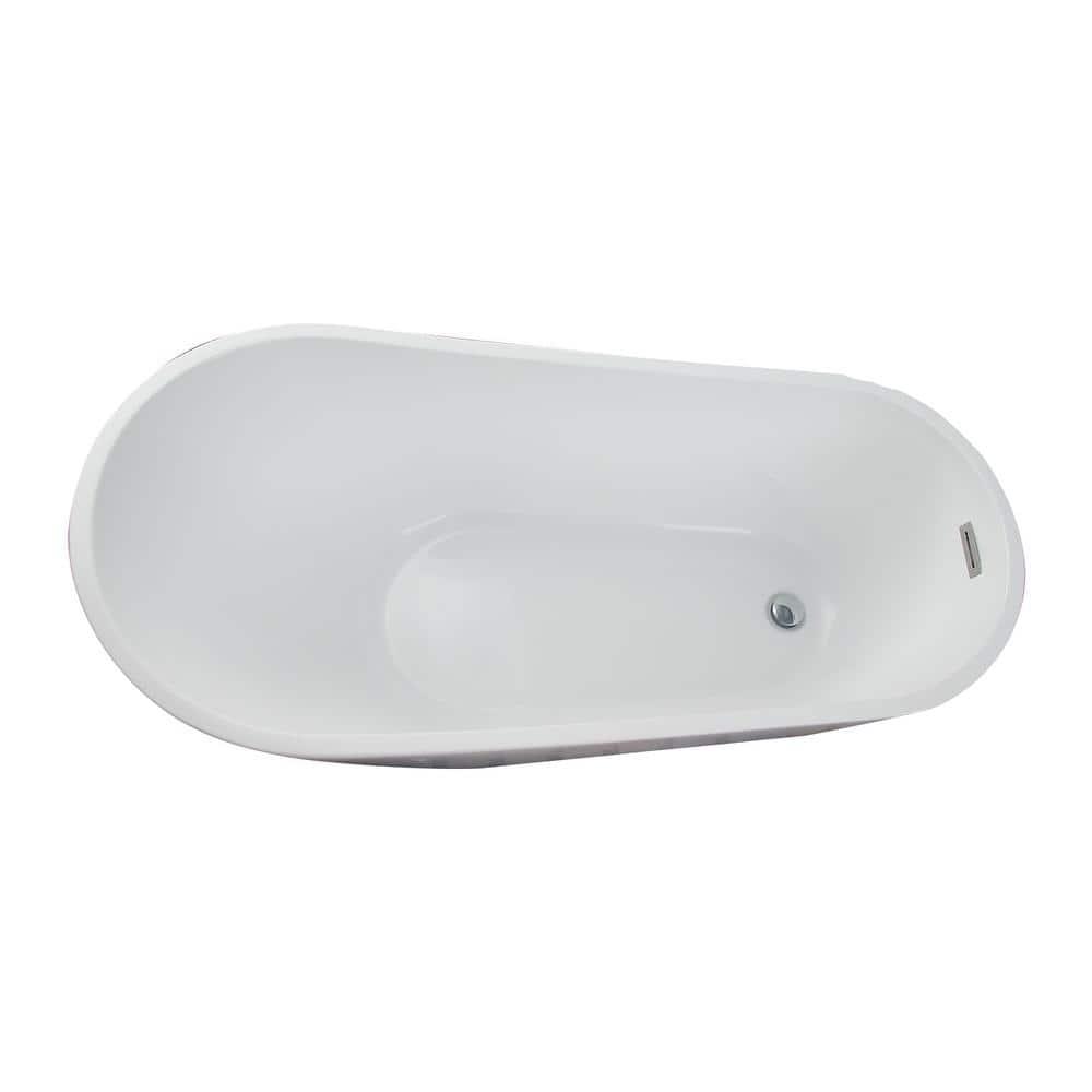 Lorenzo 60'' x 27.5'' Freestanding Soaking Acrylic Bathtub