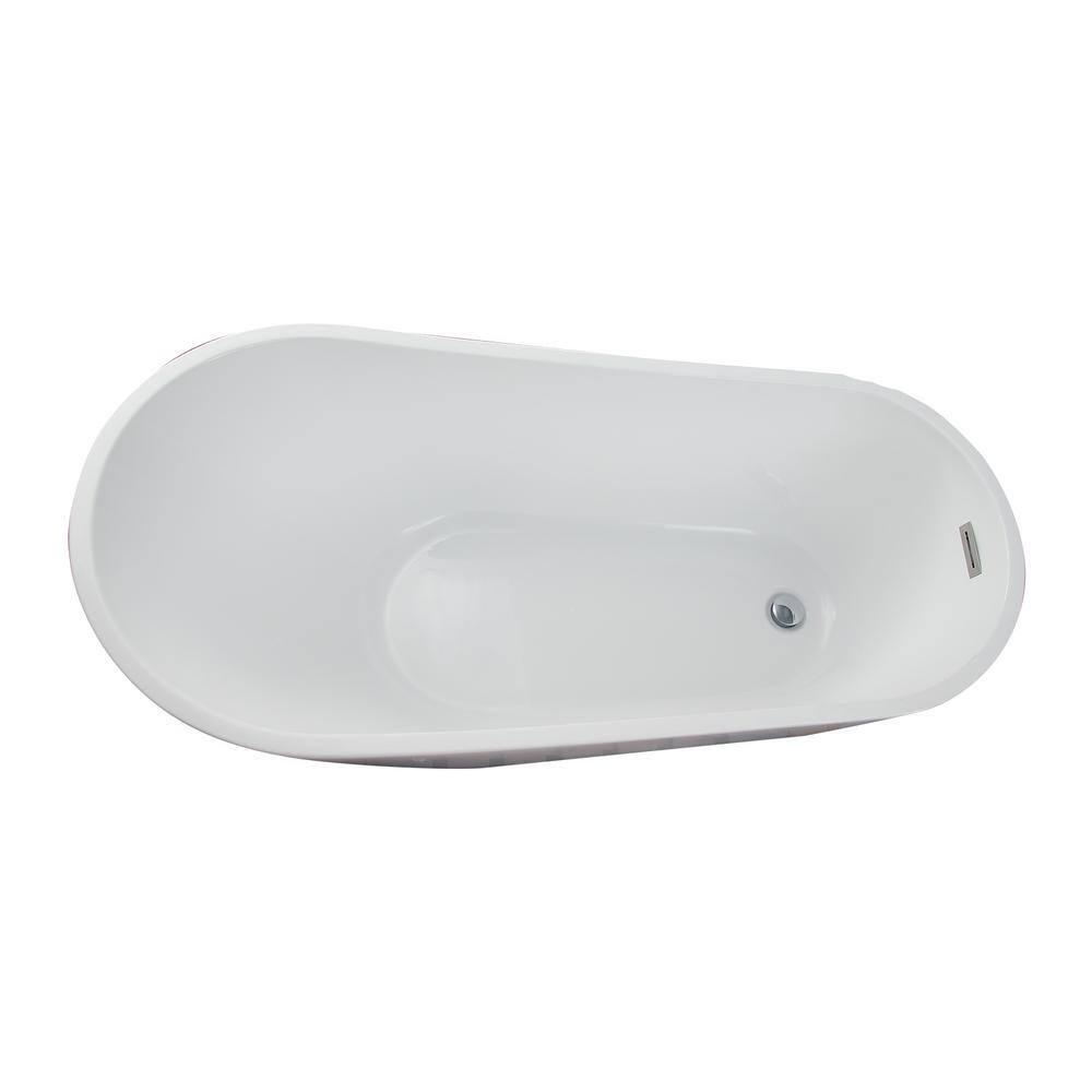 Lorenzo 60'' x 27.5'' Freestanding Soaking Acrylic Bathtub